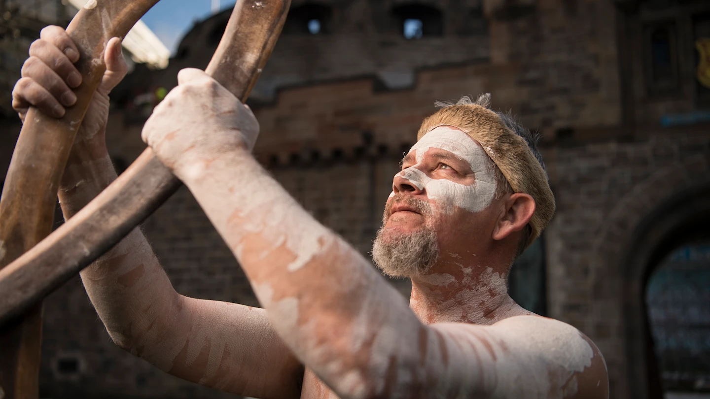 Photograph of music man and dancer Matt Doyle who runs the group Wuruniri