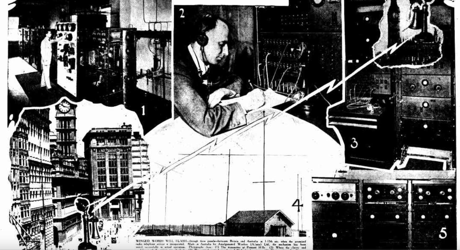 An old newspaper article describing transmission at the radio station in La Perouse