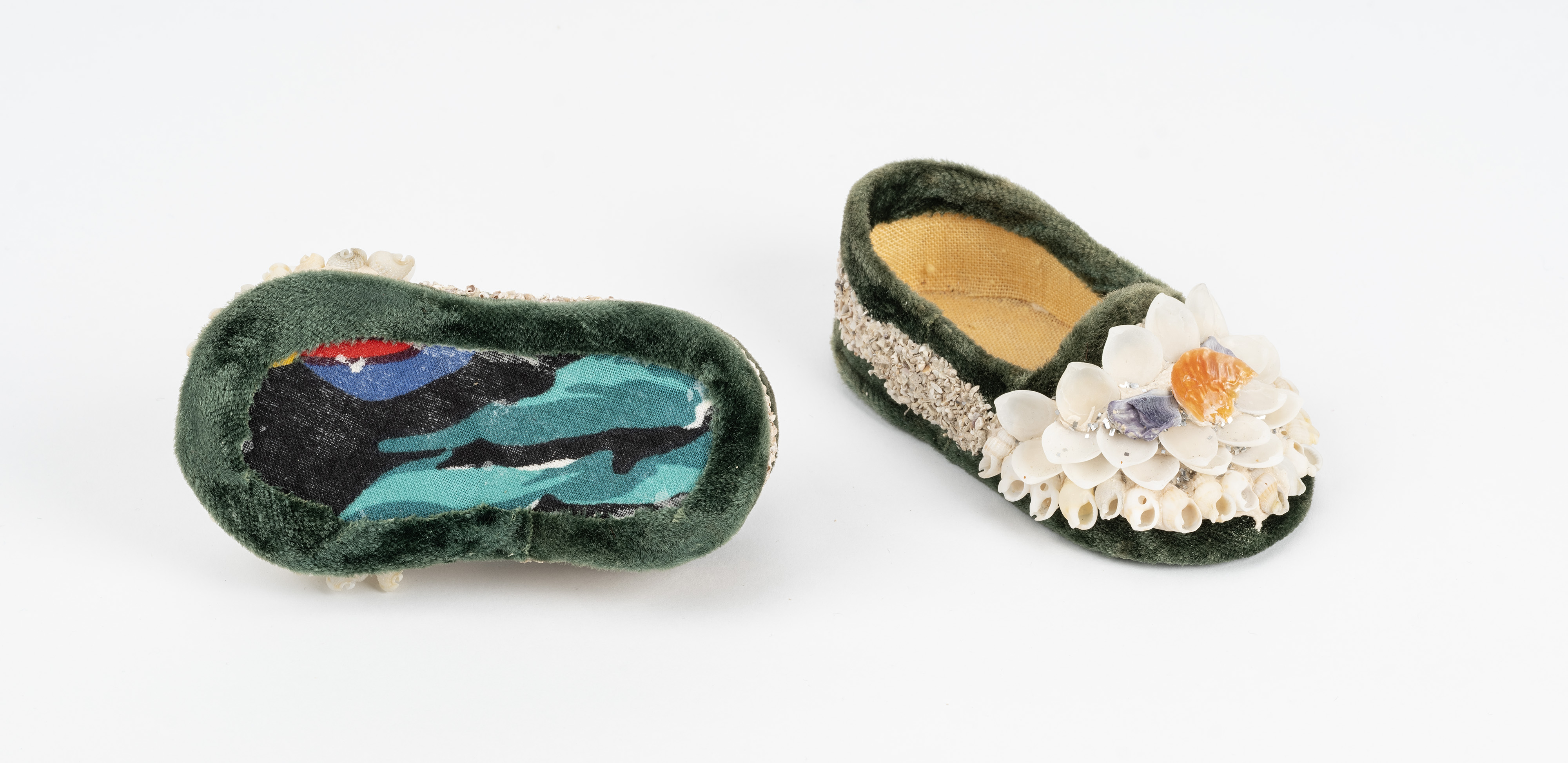 Shellwork shoes made by aboriginal women in La Perouse that make up part of the La Perouse Museum collection